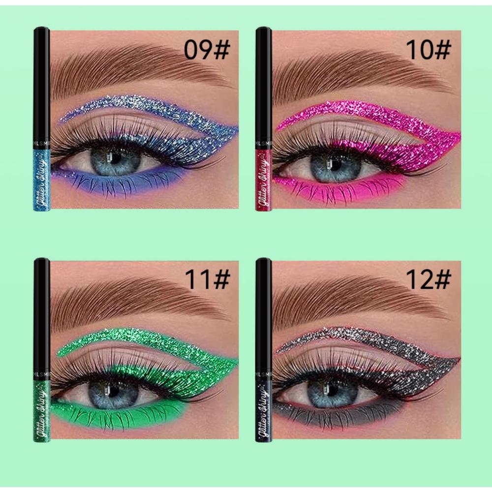MLSMILE Pearlescent Liquid Eyeliner, Explosive Colorful Glitter Eye Shadow, Waterproof Non-smudge Eyeliner