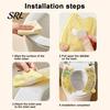 Portable Toilet Seat Pad for Rental 1 Pair Cover with Cooling Gel Particles, Cute Cartoon Bear Design, Waterproof Reusable Non Slip Protector