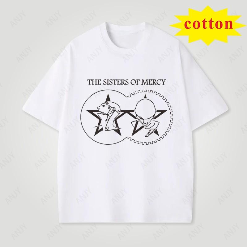 The Sisters Of Mercy Punk Gothic Rock Band Unisexs And Unisexs Tshirts Short Sleeved Oneck Streetwear Cotton Tshirt