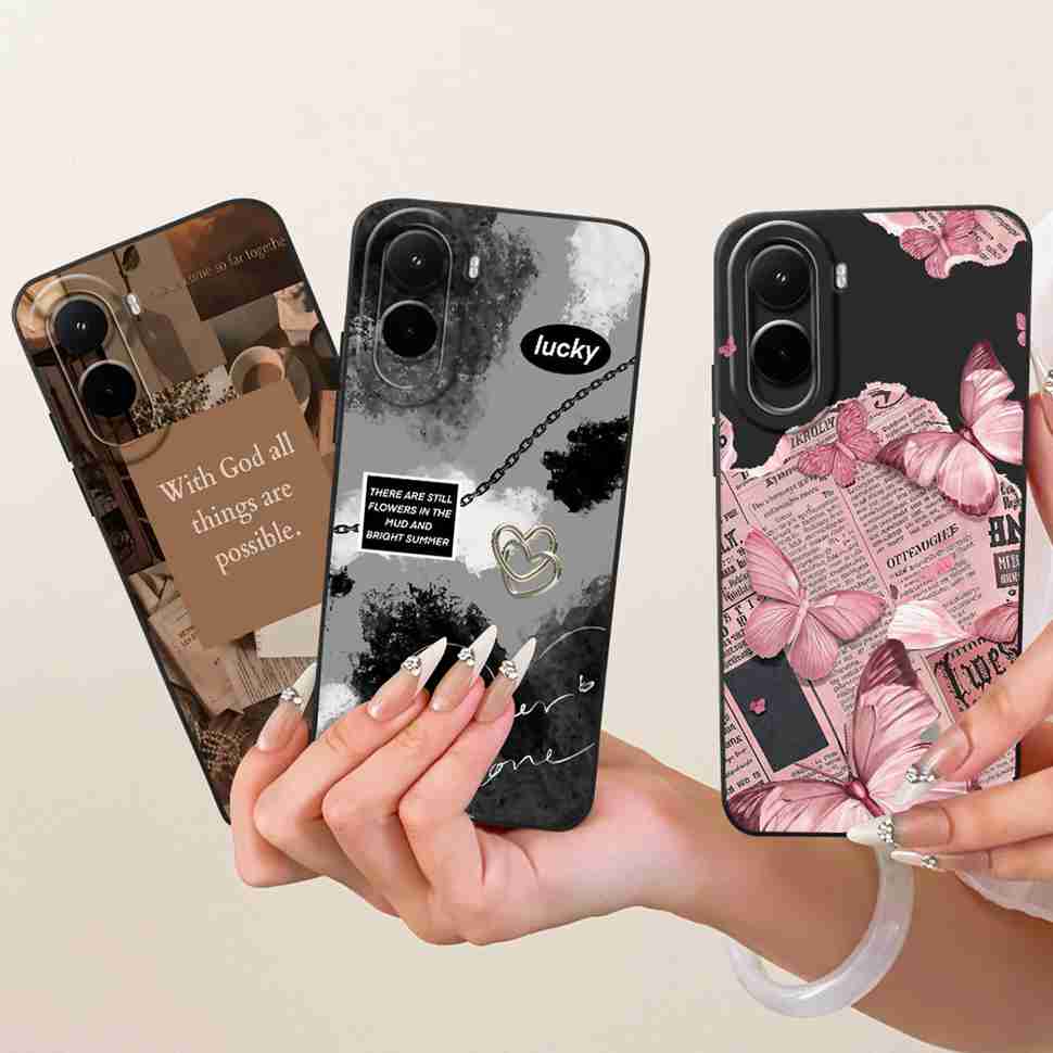 Silicone Case For Xiaomi Poco M7 4G Case Cute Cat Flowers Soft Slim Phone Cases For Xiaomi Poco M7 PocoM7 4G Cover Bumper