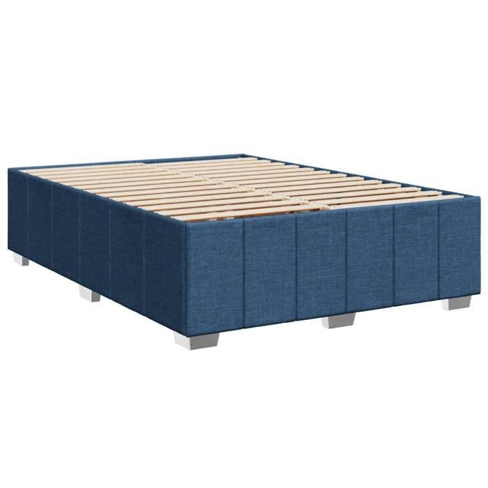 Maison Exclusive - Sommier à lattes de lit avec matelas Bleu 160x200 cm Tissu