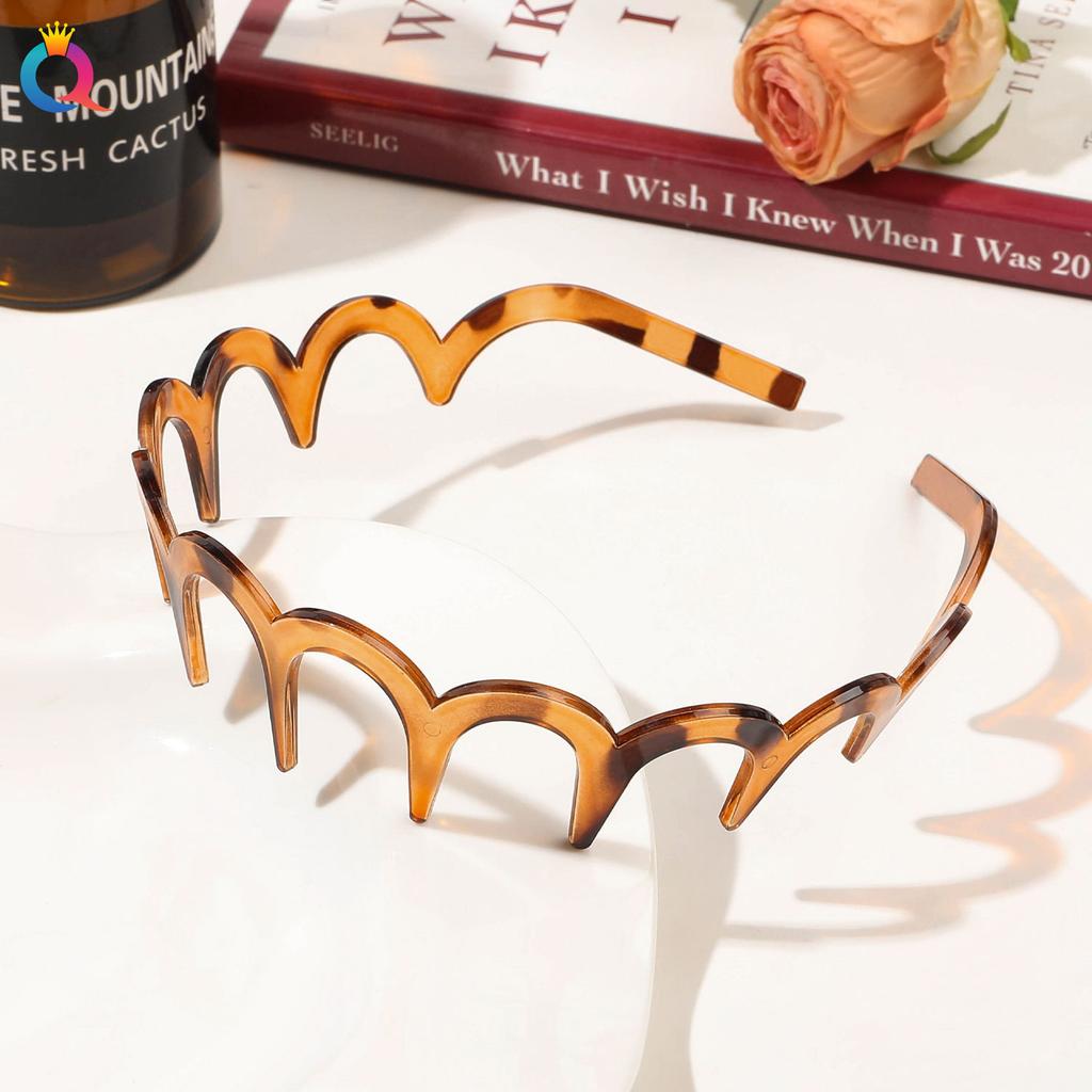 Нескользящая зубчатая повязка на голову с нажимом на волосы, челка, сломанная повязка на голову, простая черная коричневая повязка на голову для женщин