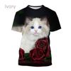 2024 Новые футболки с изображением животных Ragdoll Cat 3D, унисекс, повседневные футболки с коротким рукавом и принтом забавного котенка