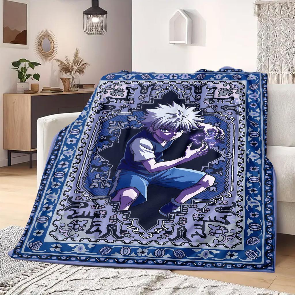 Hunter Anime Print Blanket Warm  Comfortable Flannel Blanket Suitable for Bedrooms, Sofas, Beds, Chairs, Picnics, Travel