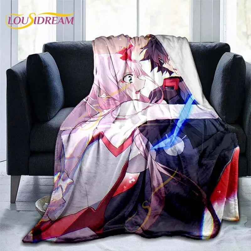 Одеяла с аниме DARLING In The FRANXX, одеяло Strelizia, фланелевое одеяло ZERO TWO для дивана, дивана, дорожные одеяла для взрослых