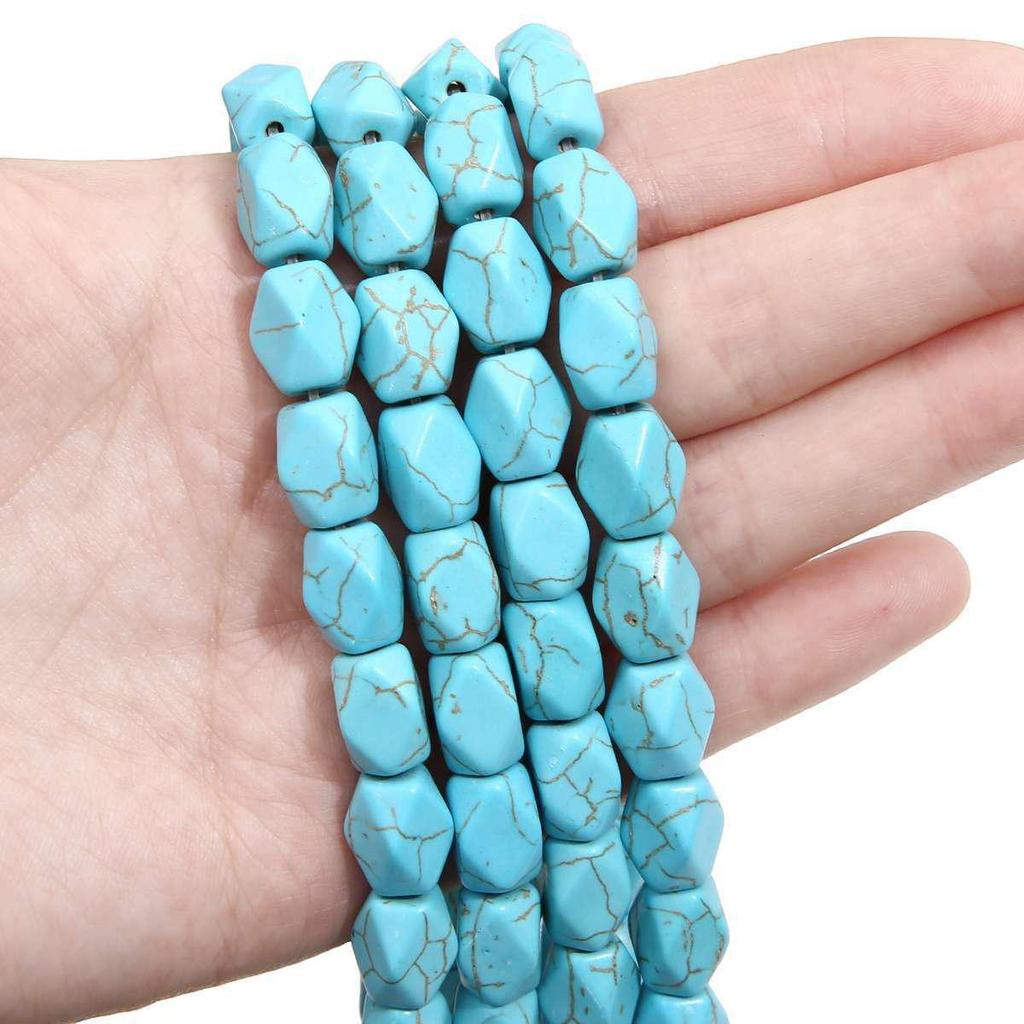 Synthetic Blue Turquoise DIY Jewelry Twisted and Special-Shaped Beads with Abacus and Animal Spacer Styles