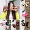 14Colors Girl Winter Warm Fluffy Plush Gloves Fingerless Bear Cat Paw