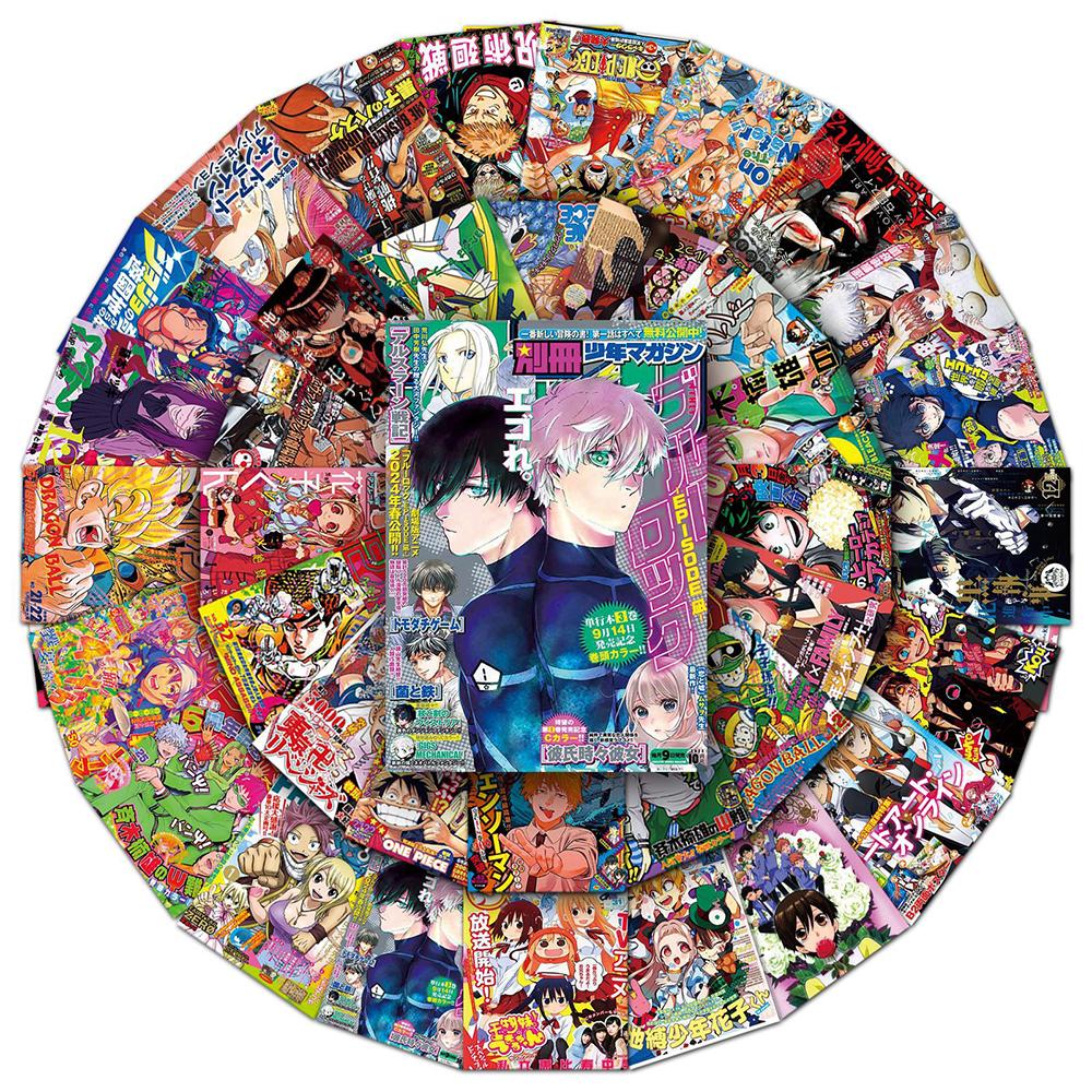 10/30/51 шт. Смешанные аниме-наклейки для детей ONE PIECE Jujutsu Kaisen Dragon Ball Наклейка-плакат DIY Автомобиль Стена Крутые мультяшные наклейки Игрушка