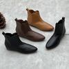 Women Shoes Pointed Toe Flat Single Short Boots Women's Soft PU Leather Flat Non-slip Versatile Booties Size44 Zapatos De Mujer