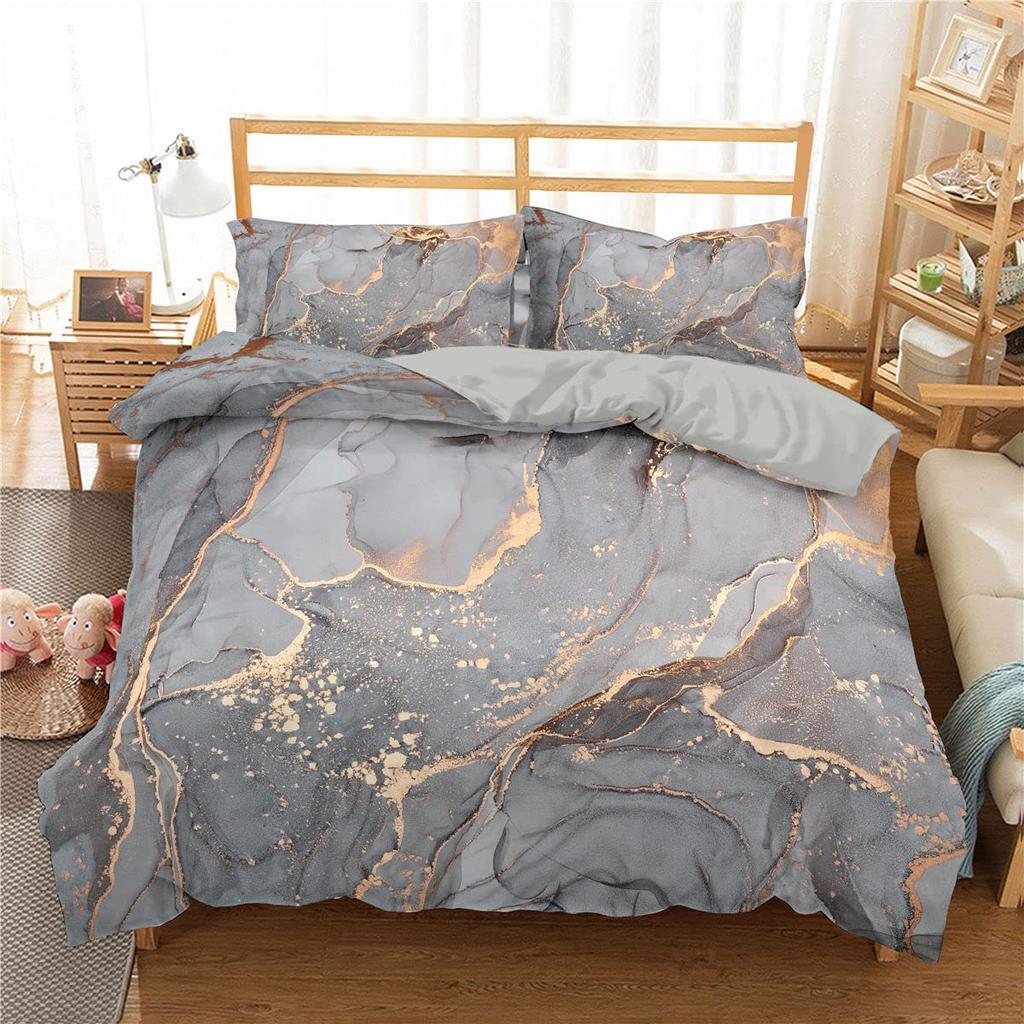 Chic Marble Duvet Cover Sets For Teens Kids Queen Lightweight Quilt Covers Bedroom Decor Abstract Art Bedspread Covers No Quilt
