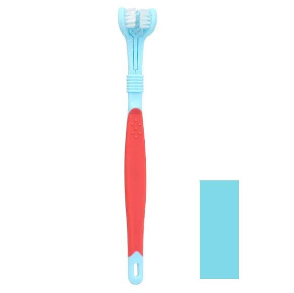3-Sided Pet Toothbrush Dog Plastic Toothbrush Removing Bad Breath Tartar Cleaning Mouth Pet Dental Care Pet Cat Cleaning Mouth