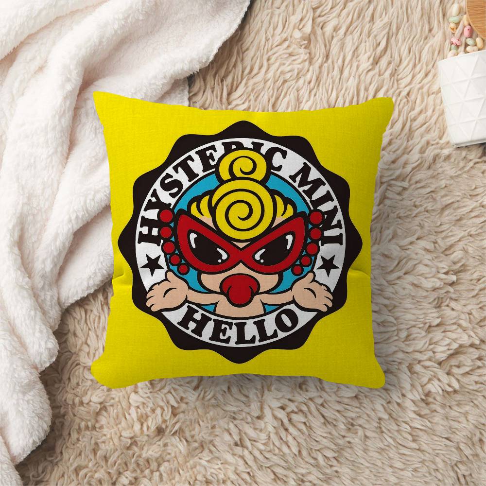 H-Hysteric M-Mini Cute Girl Pillow Gift Home Office Decoration Pillow Bedroom Sofa Car Cushion Coverpillow Case