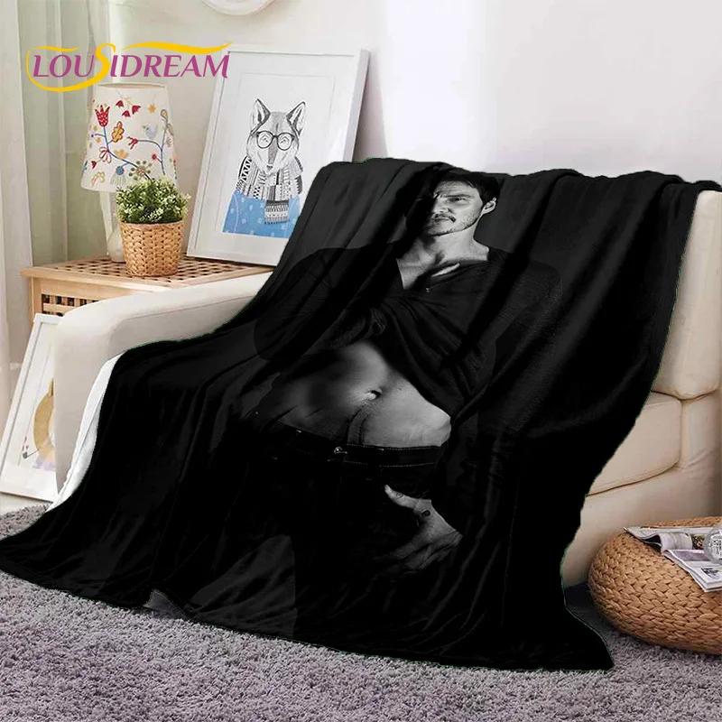 3D Jose Pedro Pascal Actor Star Soft Blankets,Keep Warm Throw Blanket Comfortable Blanket for Picnic Beds Sofa Home Bedroom Gift