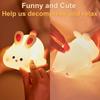 Rechargeable Rabbit Silicone Night Light Tap Control Bedside Decor Light  Children Toy