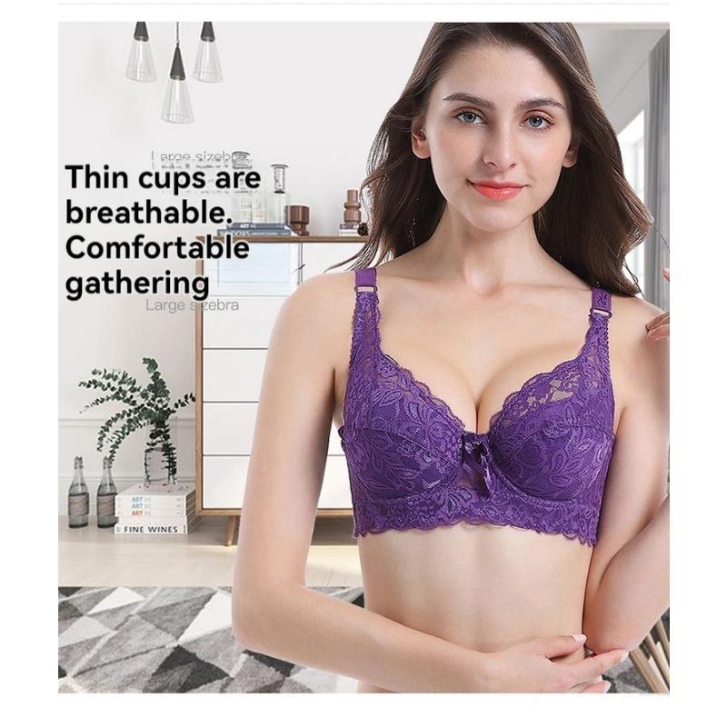 Большой размер ультратонкий хлопковый бюстгальтер с регулируемой чашкой сексуальный женский кружевной дышащий удобный со стальным кольцом пуш-ап женское нижнее белье
