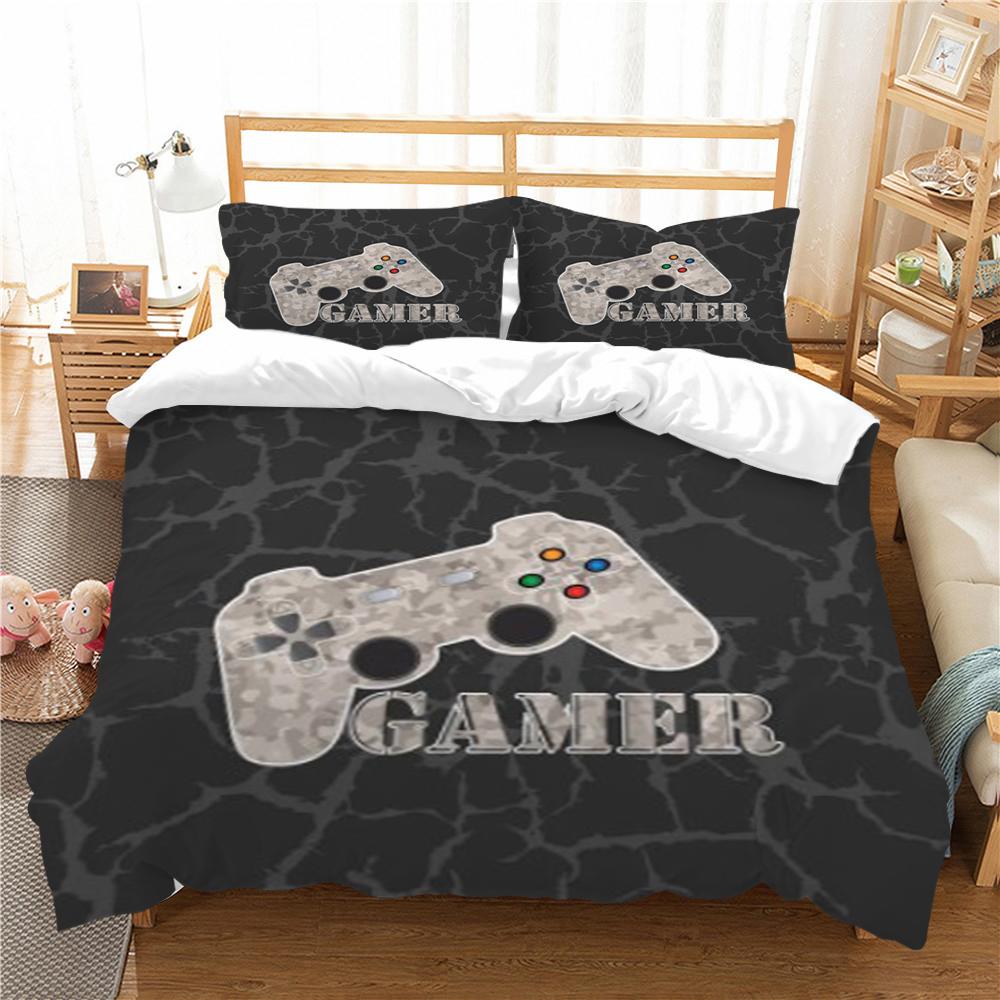 Duvet Cover Set Gamepad Printing Bedding Set Cartoon Pattern Home Setting Set Children Adult Single Twin Bedding Set