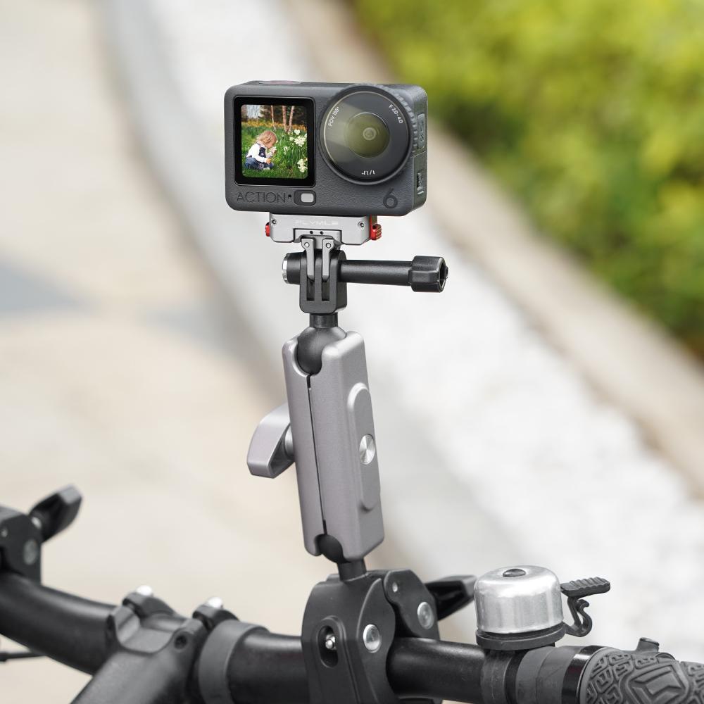 FLYMILE For DJI Osmo Action 6 / Nano Magnetic Quick Release Mount 360° Rotating Aluminum Alloy Base Dual Port Design