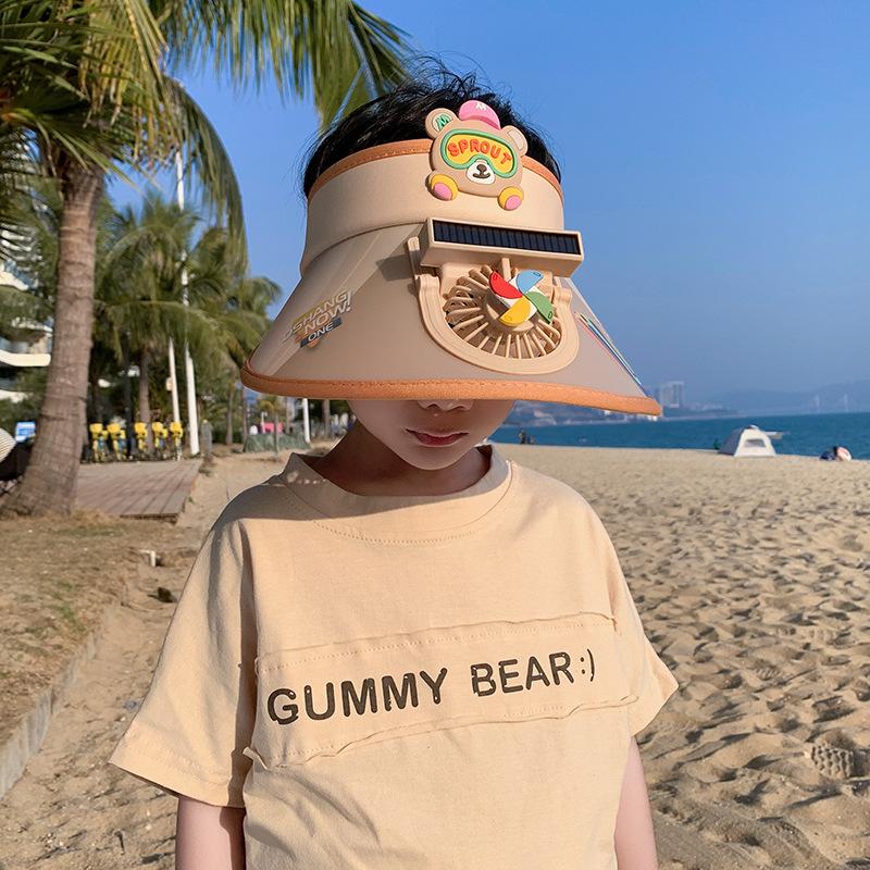 Children's Fan Hat Summer Travel New Style Lights Sun Protection Top Hat Men and Women Casual Cartoon Sun Hat Trend
