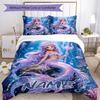 3pcs Custom Name Mermaid Bedding Set Duvet Cover Closure Includes 1 Duvet Cover & 2 Pillowcases, Soft and Comfortable for All Seasons.