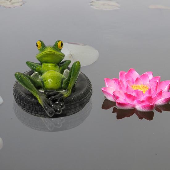 Floating Frog Decoration Pond Frog Decoration Resin Lying Frog Figure for Outdoor Garden Pond Swimming Pool Decor
