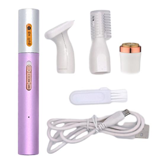 Женский триммер для волос со сменными насадками 3/4, многофункциональная электробритва, инструмент для удаления волос в области носа, ушей, тела, бикини, рук, ног