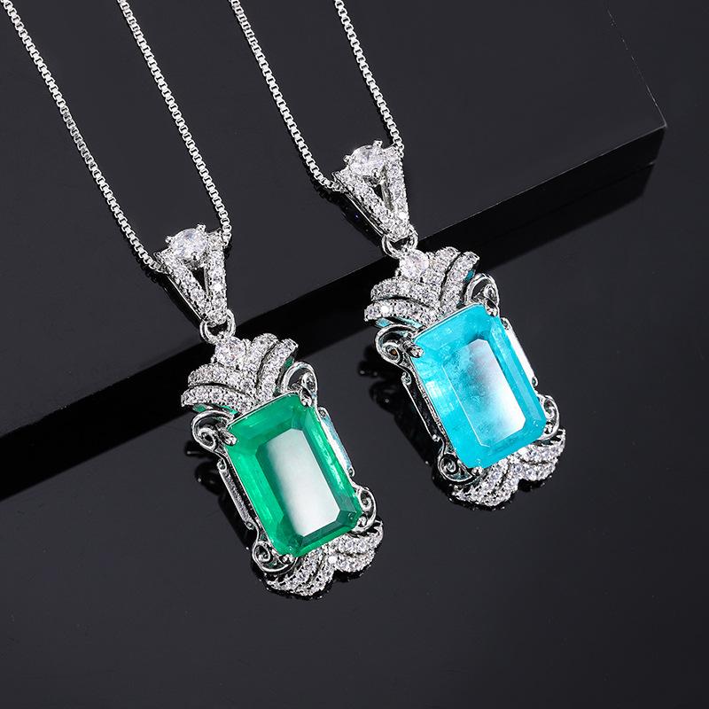 Подвеска с турмалином, изумрудное ожерелье премиум-класса, женская подвеска с сапфиром Параиба