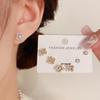 Japanese & Korean Style Versatile Zircon Flower Stud Earrings, S925 Silver, Exquisite Light Luxury