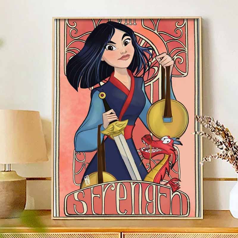 Disney Набор для алмазной живописи Mulan Сила, Алмазная мозаика, Поделки для настенного искусства, Декор для дома