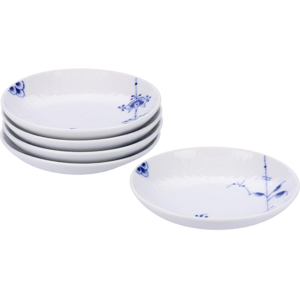 Imported ROYAL COPENHAGEN Blue Palmette Plate Dish 10cm 5 Pattern Set Wedding Gift Present 1052404 [Regular Product] (Royal Copenhagen)