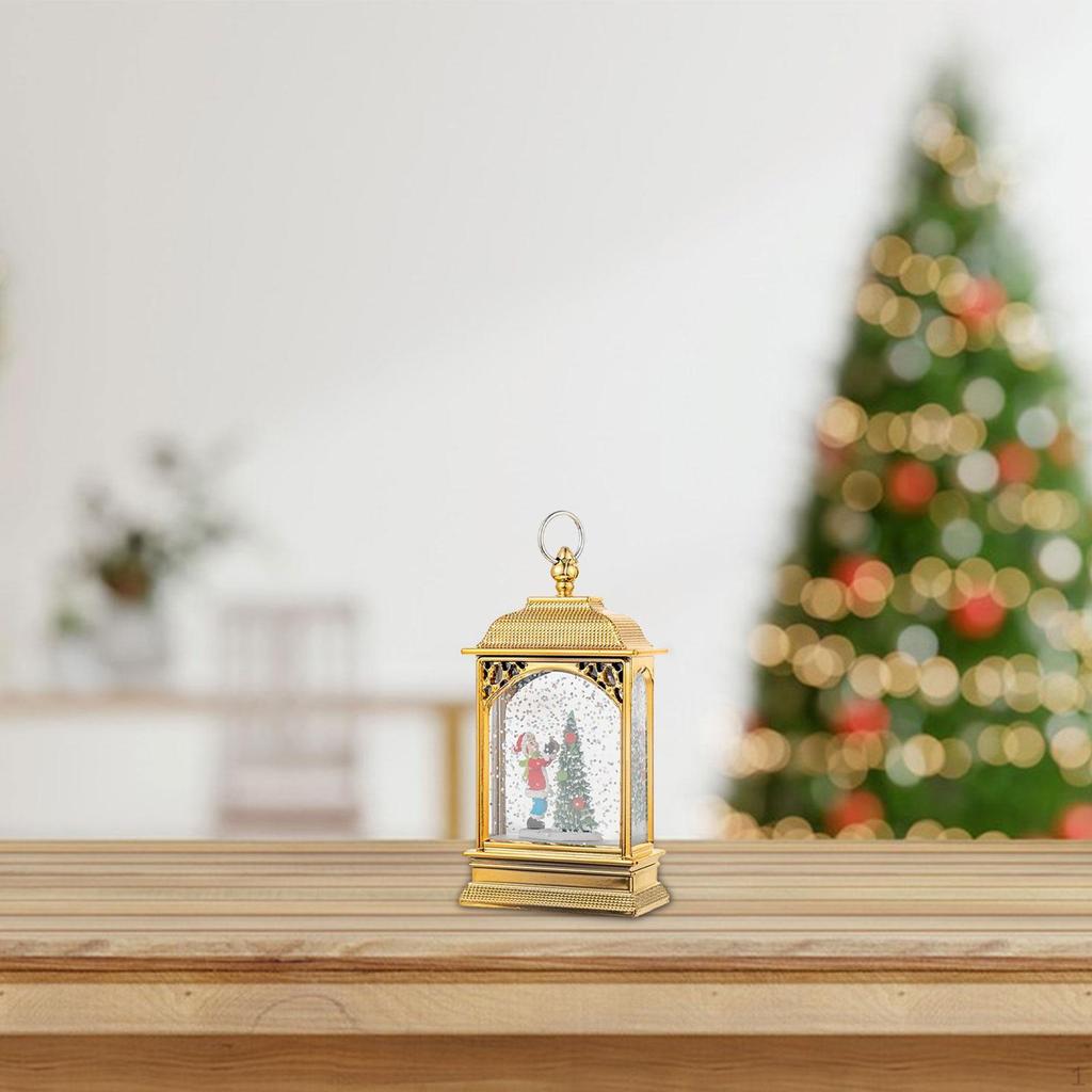 Christmas Snow Globe Decoration Craft Glittering Lighted Lantern Night Light