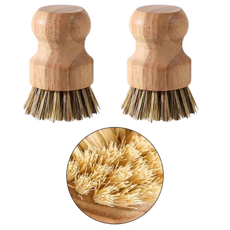 User Friendly Wood Cleaning Brushes Dish Scrubber for Dishes and Vegetables with Durability Coconut Fiber Bristles