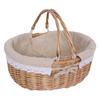 Picnic Basket with Lid Lightweight Handwoven Storage Basket Handmade Woven Basket Storage Bin for Park Chips Vegetables Fruits