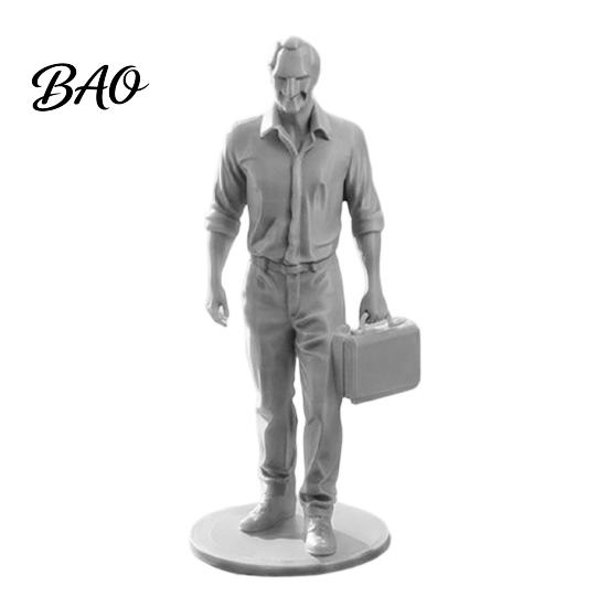 Workstation Mini Statue Desk Businessman Statue, 3D Printed Office Decor for Men, Small Workplace Executive Figurine with Briefcase, Motivational Home