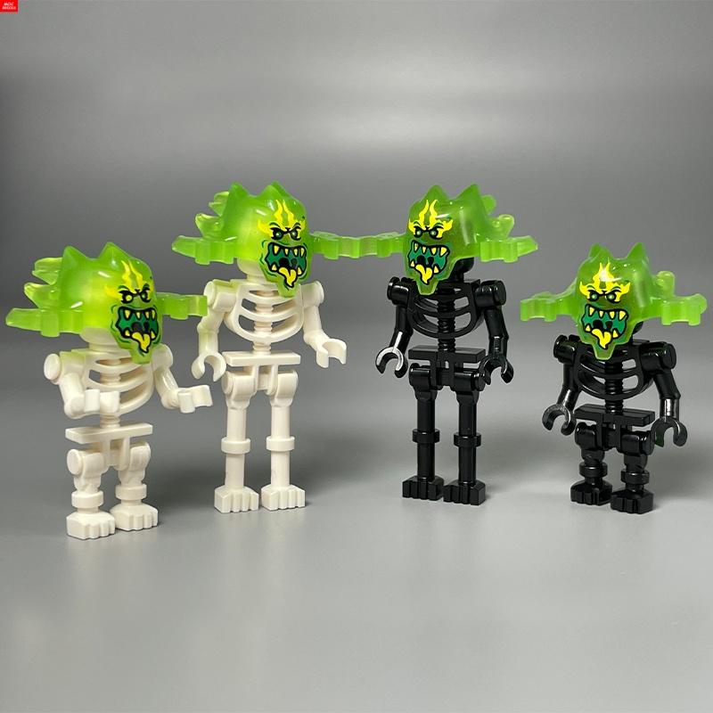 MOC Bricks Skull Cage Halloween Luminous Ghost Horse Skeleton Action Figure Educational Building Blocks Children Toys Gift