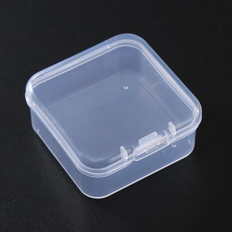 2Pcs Transparent Storage Box Square Small Items Case Packing Boxes Jewelry Beads Container Sundries Organizer Fishing Tools