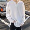 Lazy Style High-end Texture V-neck Long-sleeved T-shirt Men's Spring and Autumn with Casual Loose Bottoming Shirt Sweater