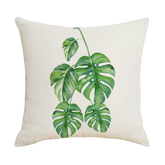 Plant Print Pillowcase, Breathable All-Season Pillow Cover, Nordic Tropical Plant Design Pillow Cover, Soft Decorative Cushion Case for Sofa Bed Chair
