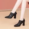 Fashion High Quality Shoes for Women 2024 Summer Slingbacks T-Strap Women's Pumps Pointed Toe Square Heel Ladies High Heels Pumps Female