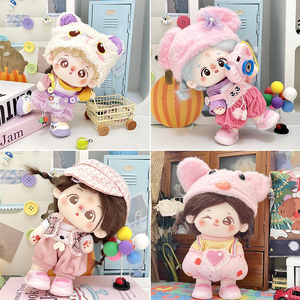 Для 20 см хлопковые комбинезоны для кукол из мультфильмов, сменная одежда для плюшевых кукол, аксессуары для игрового дома, мини-одежда