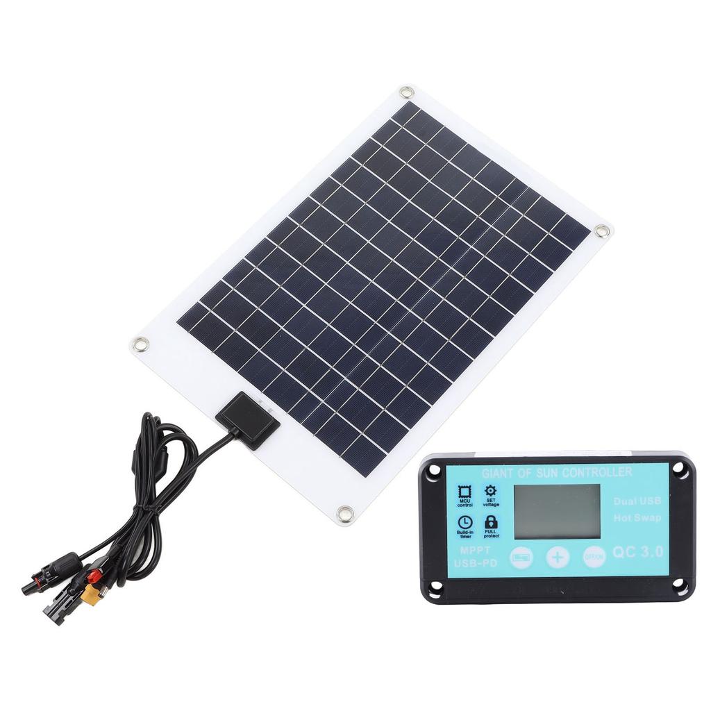 Solar Panels 1 for 5 50W Solar Panel Battery Charger with MPPT 100A Controller for 12V Battery and