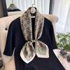 Spring And Autumn Fashion Versatile Large Square Scarf 90Cm Scarf Simulation Silk Shawl Women'S Satin Headscarf