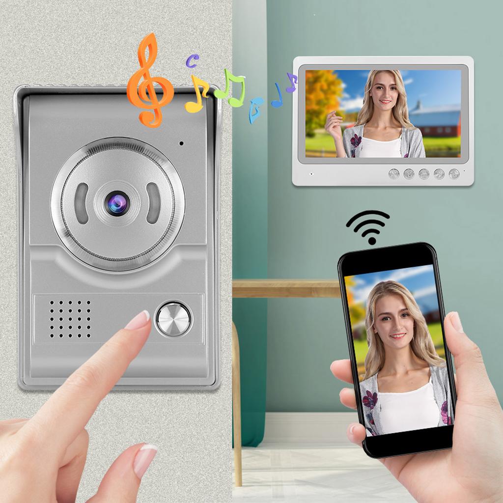 9-дюймовый проводной к Wi-Fi видеодомофон дверной звонок IP55 водонепроницаемый ночное видение фотосъемка запись