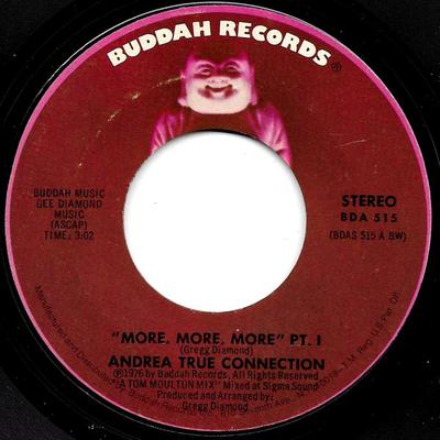 7-дюймовая пластинка ANDREA TRUE CONNECTION - More, More, More BDA515 Buddah Records 1976 США Соул/Фанк Б/у
