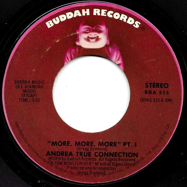 7-дюймовая пластинка ANDREA TRUE CONNECTION - More, More, More BDA515 Buddah Records 1976 США Соул/Фанк Б/у