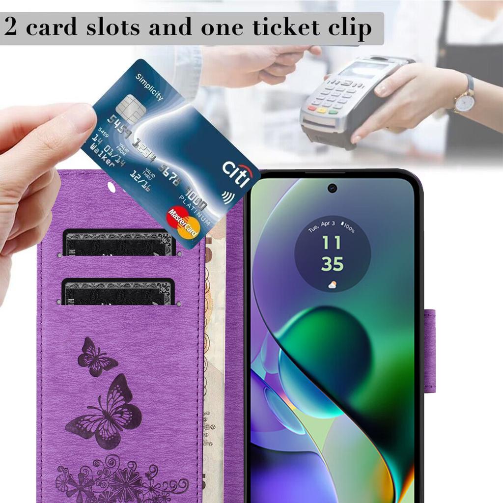 Для Samsung Galaxy A06 4G Чехол Бабочки Цветок Кожаный Кошелек Книжка Чехол для Телефона