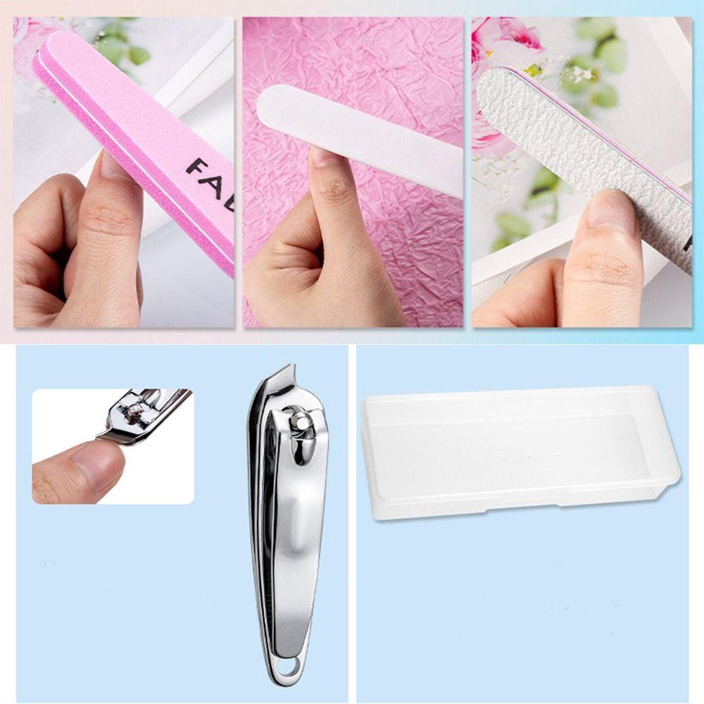 Pusher Nail Remover Manicure Tools Set Stainless Steel Dead Skin Scissors Nail File Polishing