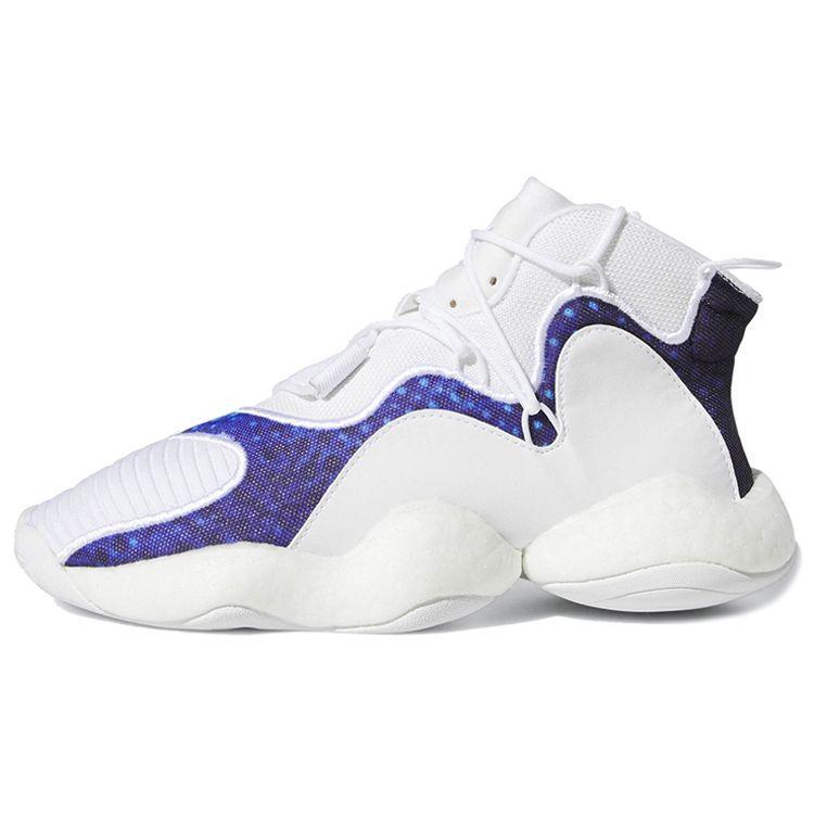adidas Оригинальные Crazy BYW J Амортизация Высокие Детские Баскетбольные Кроссовки Детские Баскетбольные Кроссовки Бело-Синие CG6755