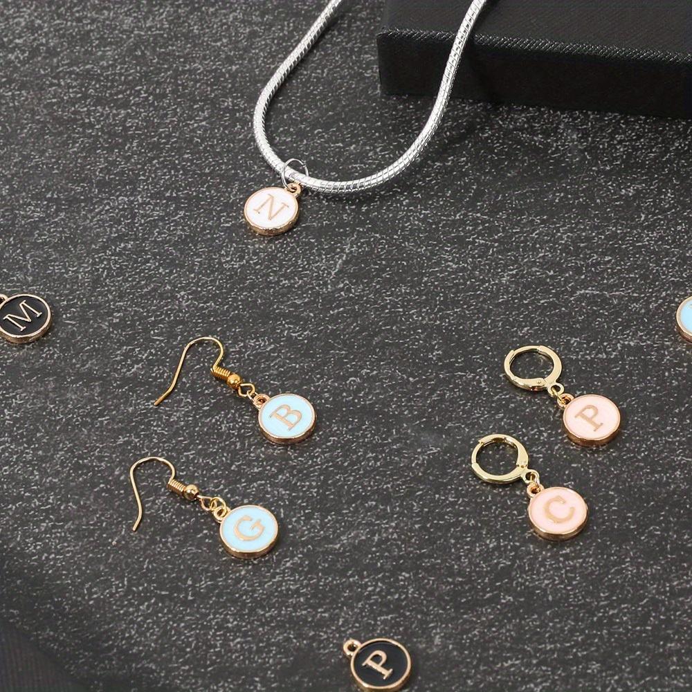 6/12/24PCS Alloy Material Jewelry Making Letter Pendant DIY Summer Beach Foot Chain Bracelet Earrings Wedding Party Gift Accessories