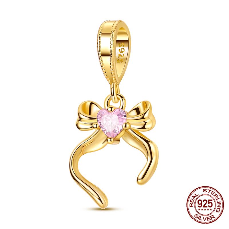 925 Silver Golden Cross Charms Beads For 3mm Bracelet DIY Jewelry Making Women Gifts New In
