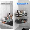Space Aluminum Bathroom Corner Shelf Adhesive Wall Mount Shower Shampoo Triangular Storage Rack
